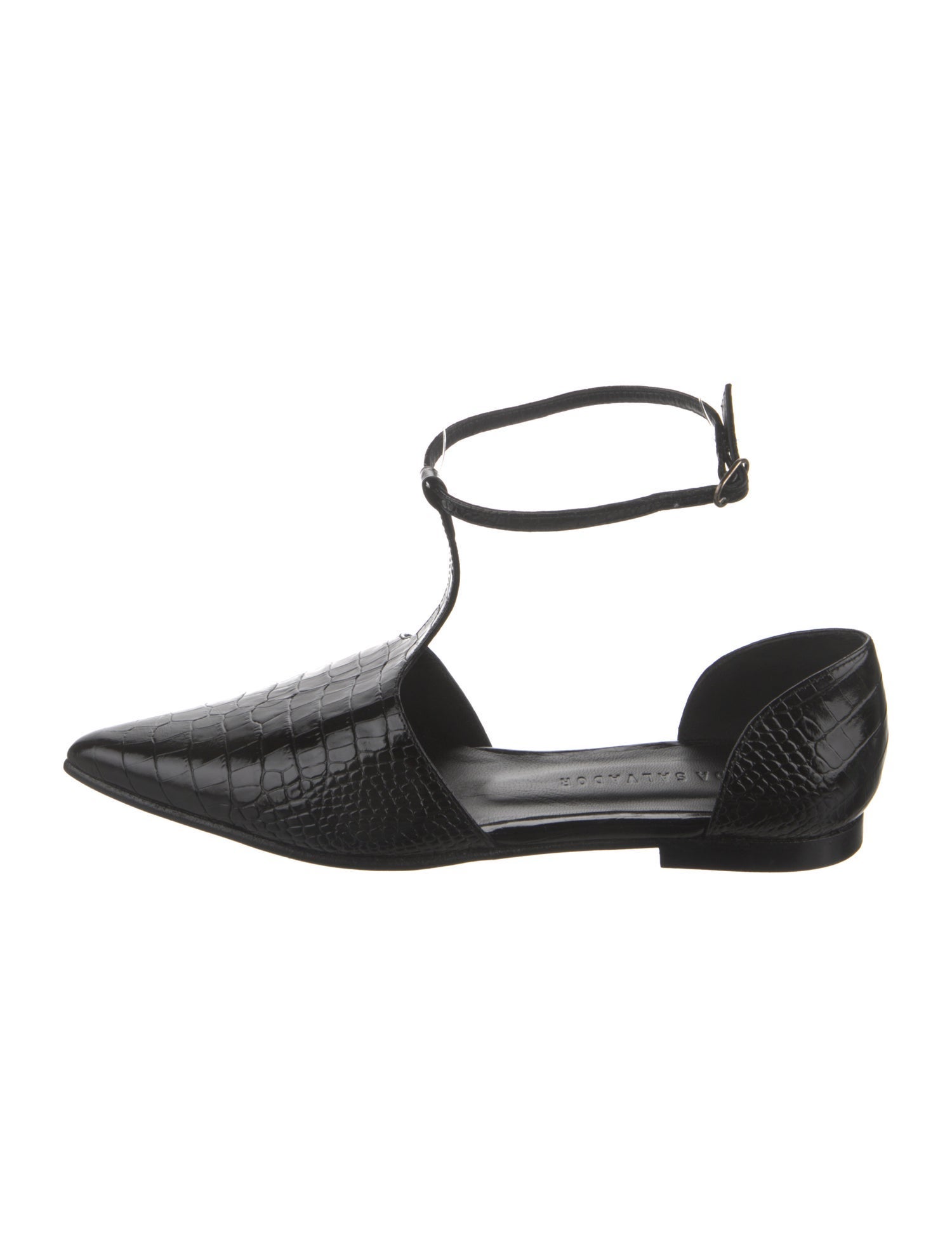 Freda Salvador Alligator D'Orsay Flats