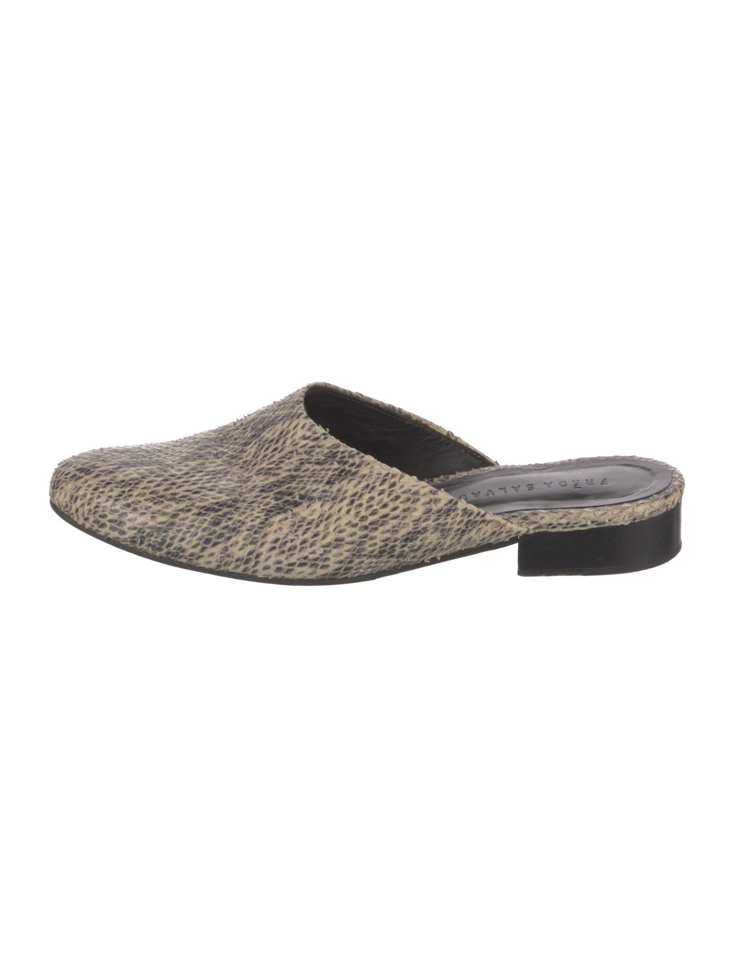 Freda Salvador Snakeskin Animal Print Mules