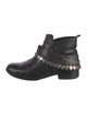 Freda Salvador Leather Chain-Link Accents Combat Boots