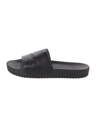 Freda Salvador Embossed Leather Slides