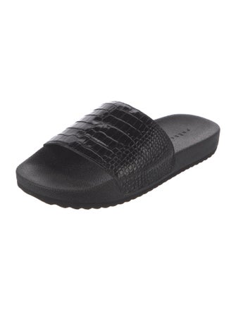 Freda Salvador Embossed Leather Slides