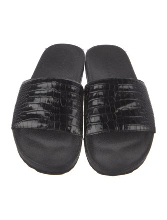 Freda Salvador Embossed Leather Slides