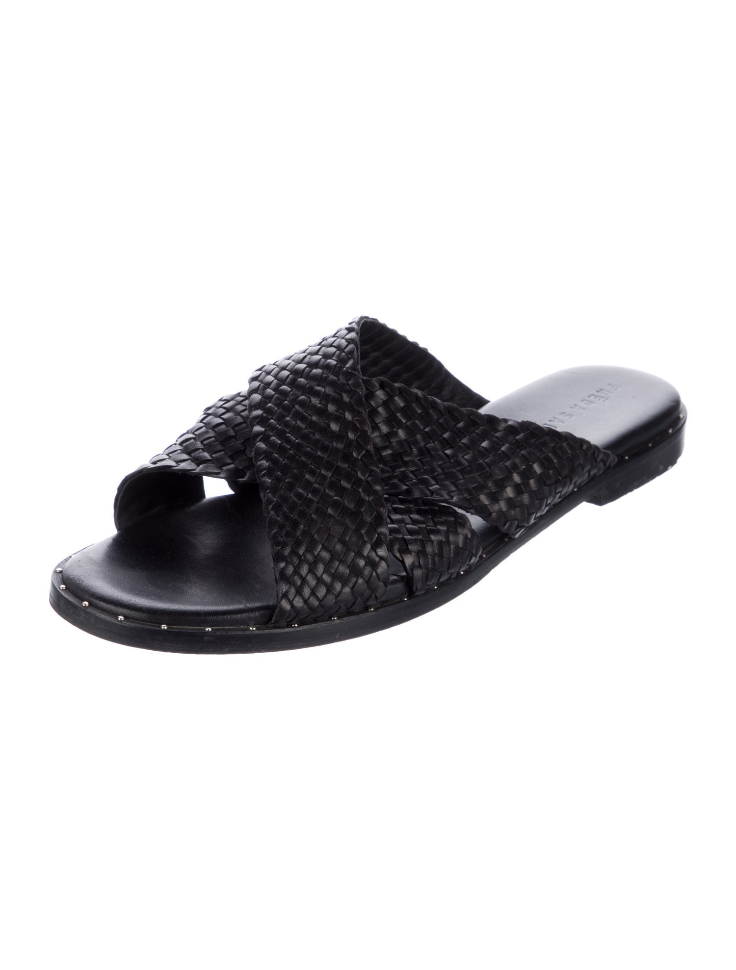 Freda Salvador Leather Studded Accents Slides