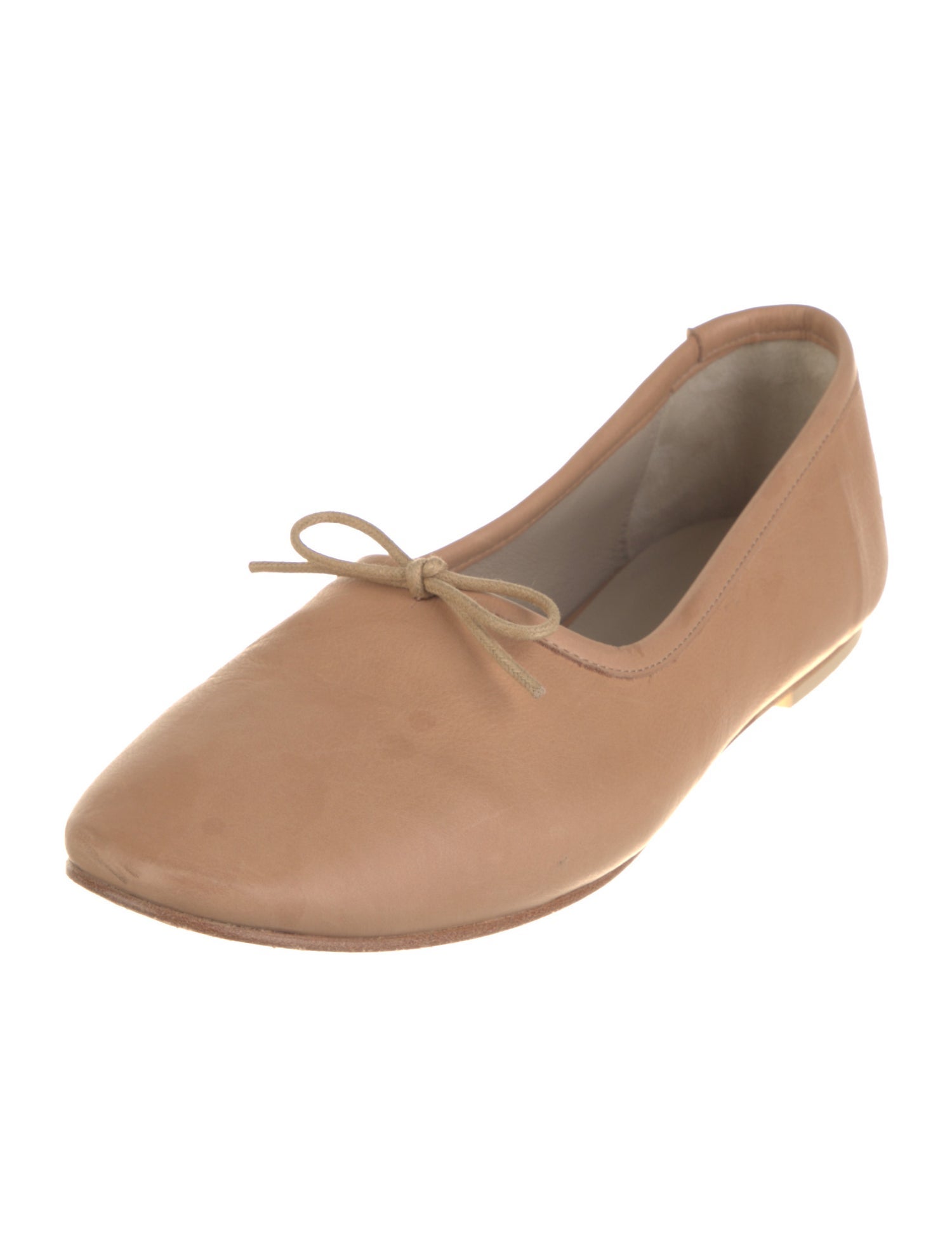 Freda Salvador Leather Bow Accents Ballet Flats