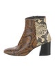 Freda Salvador Embossed Leather Animal Print Boots