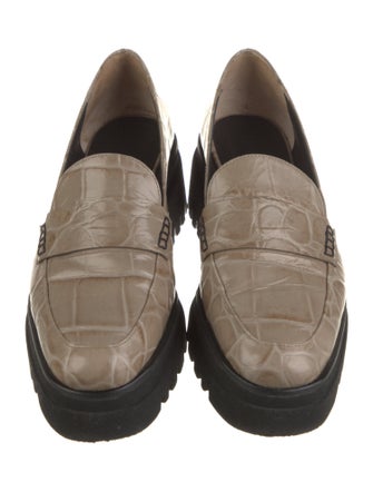 Freda Salvador Embossed Leather Loafers
