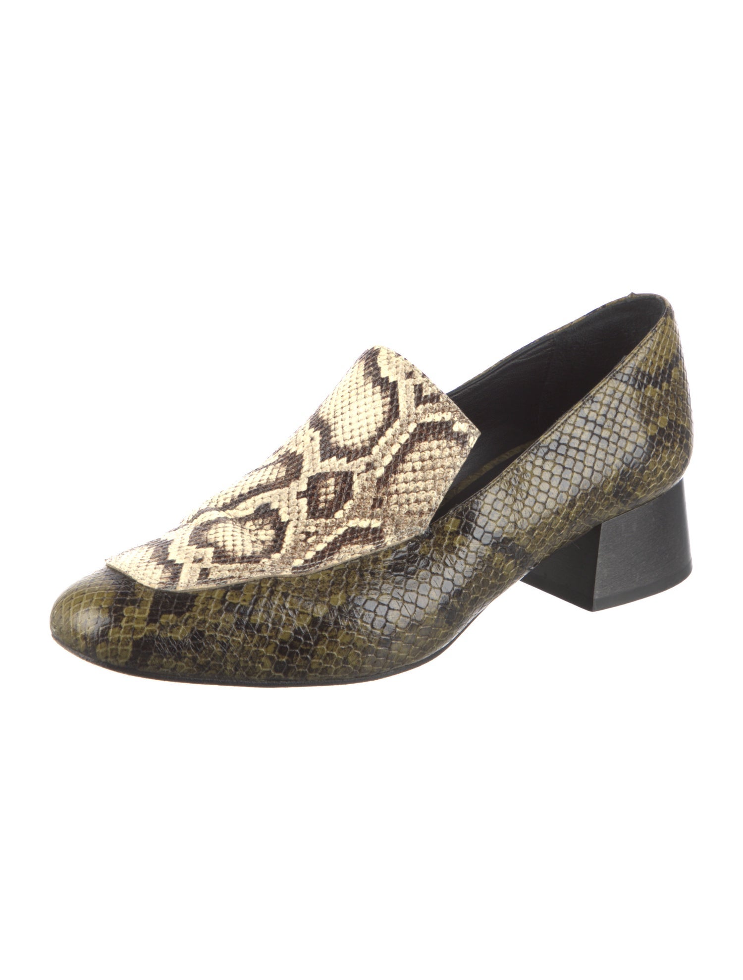 Freda Salvador Embossed Leather Animal Print Loafers