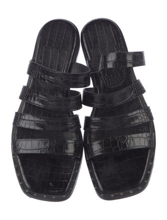 Freda Salvador Leather Studded Accents Slides