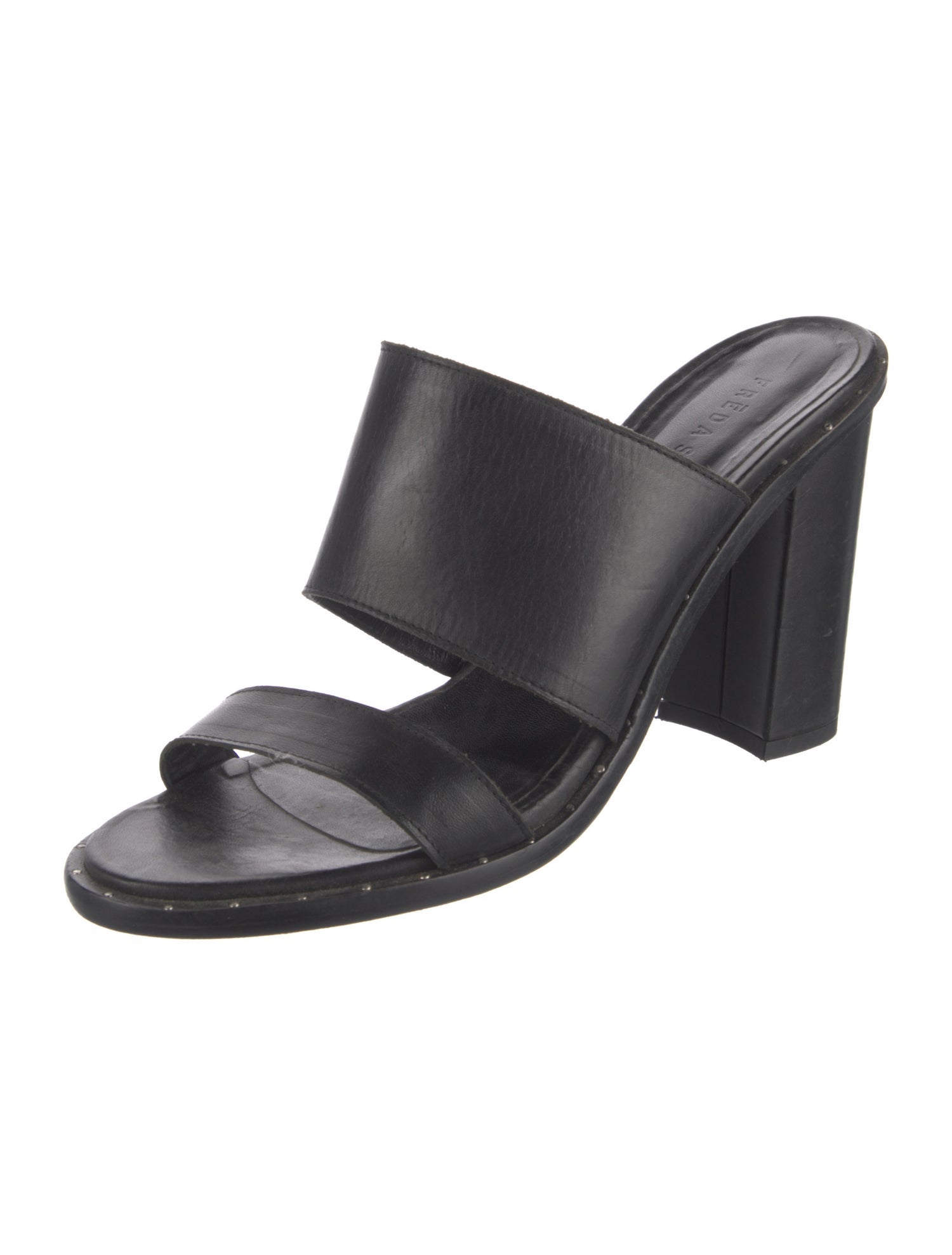Freda Salvador Leather Studded Accents Slides