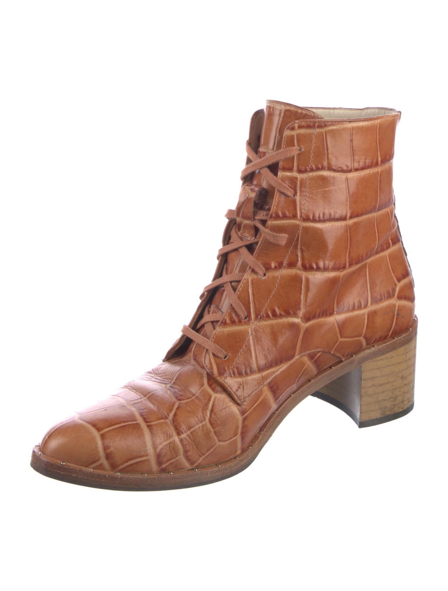 Freda Salvador Leather Printed Lace-Up Boots