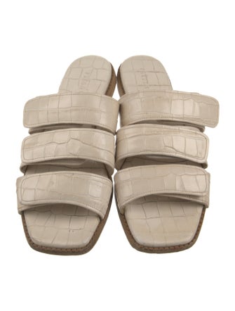 Freda Salvador Embossed Leather Slides