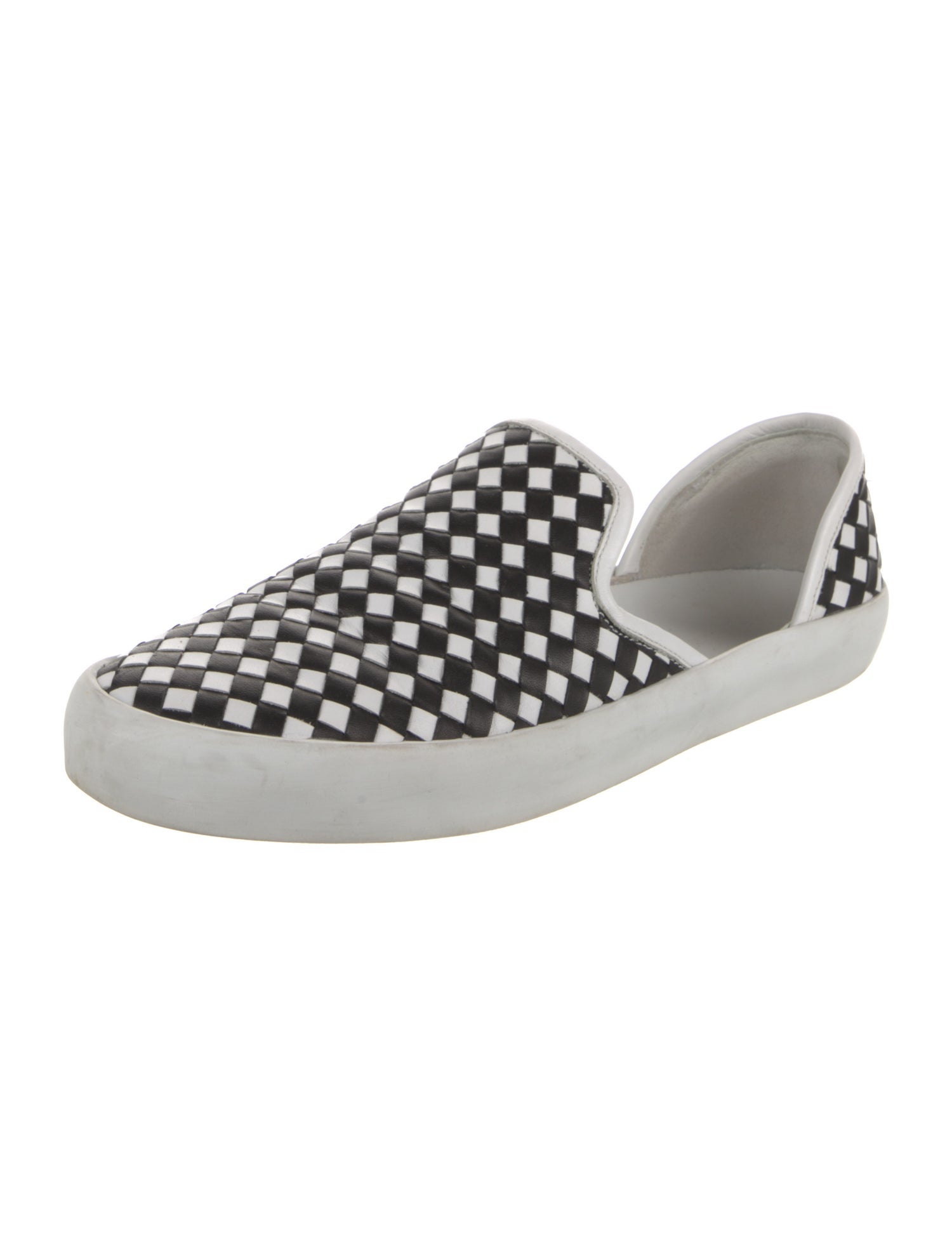 Freda Salvador Leather Plaid Print Sneakers