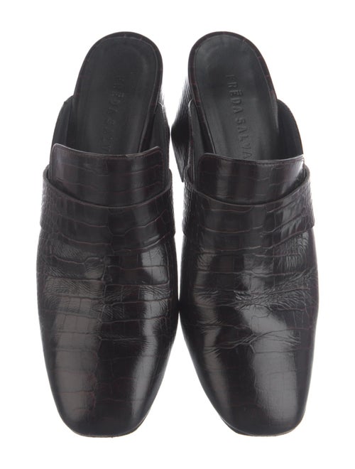 Freda Salvador Embossed Leather Mules