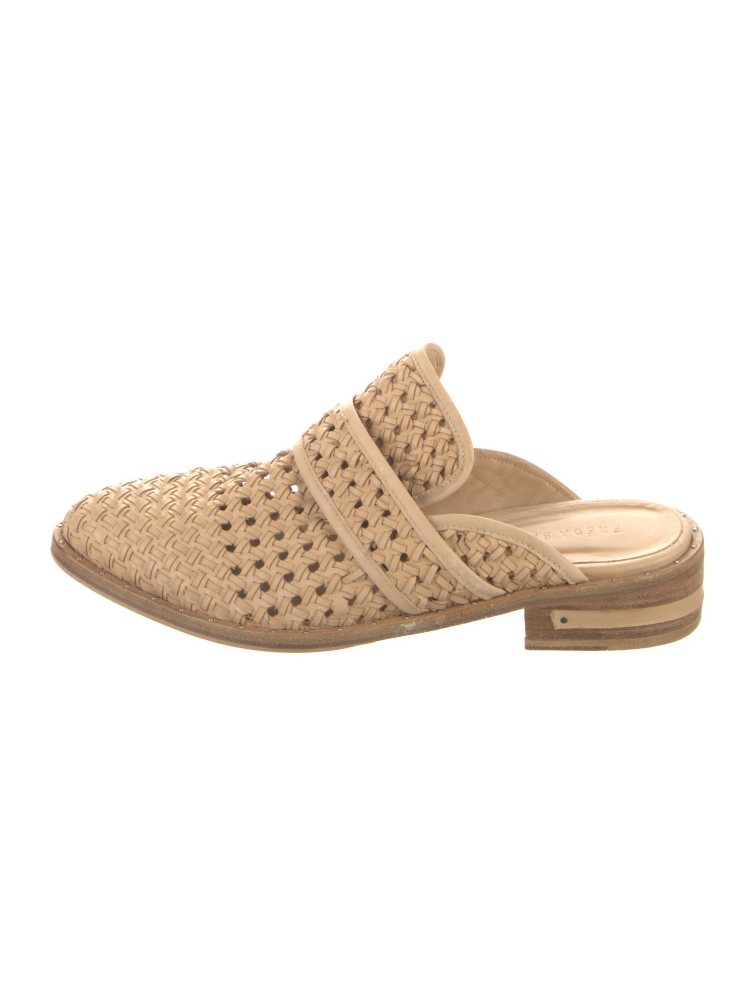 Freda Salvador Leather Braided Accents Mules