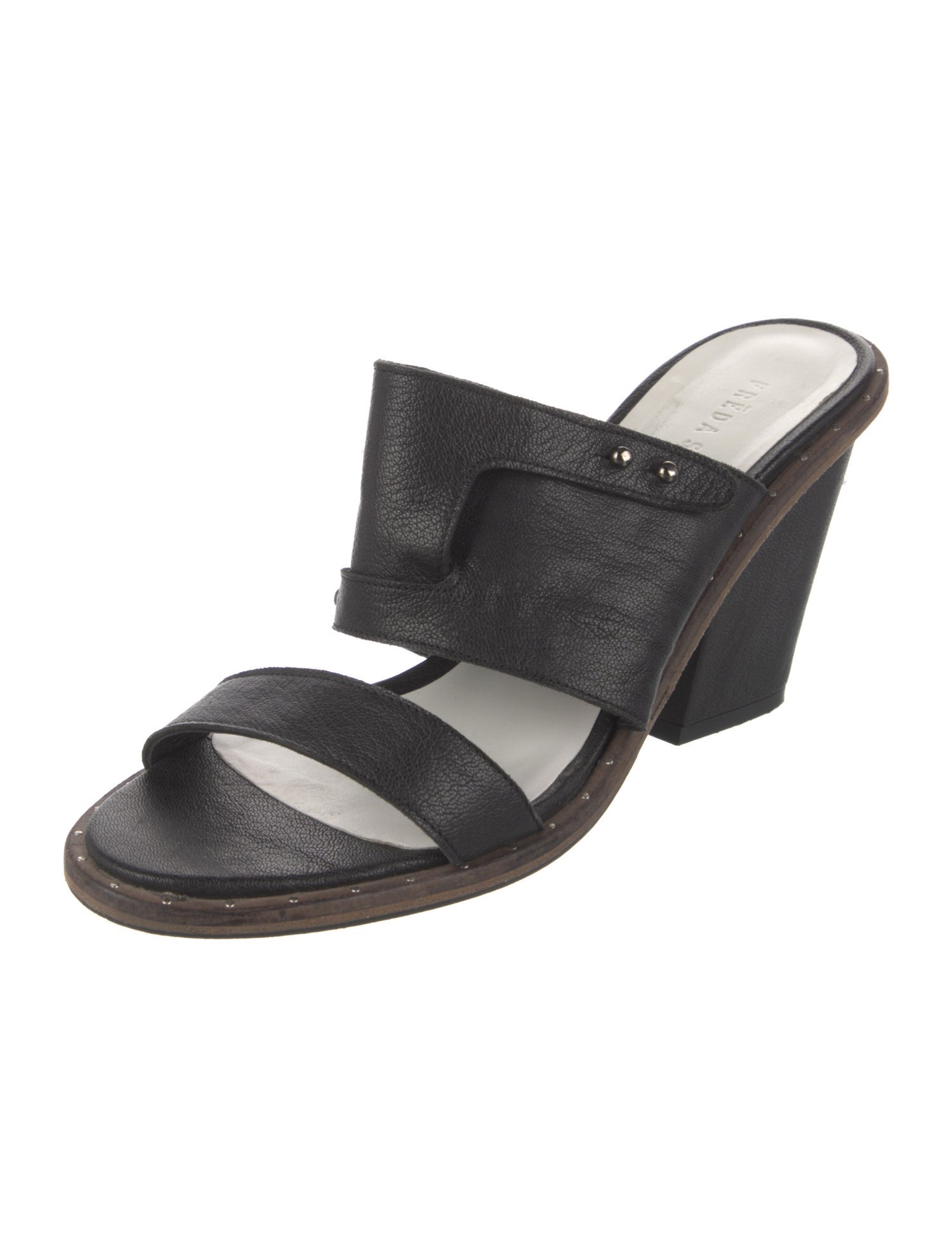 Freda Salvador Leather Studded Accents Slides