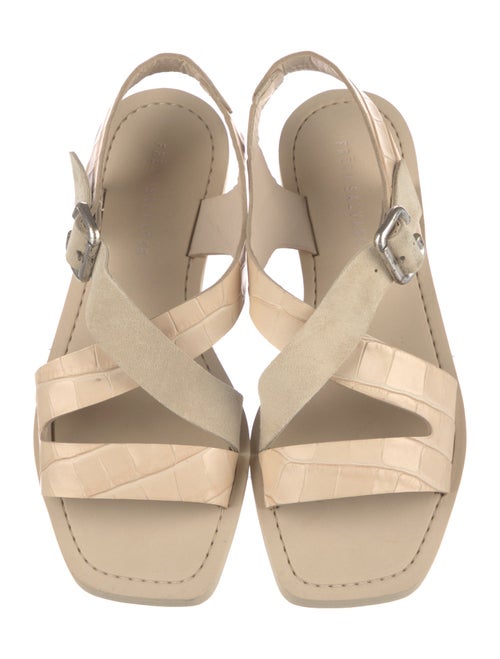 Freda Salvador Embossed Leather Slingback Sandals