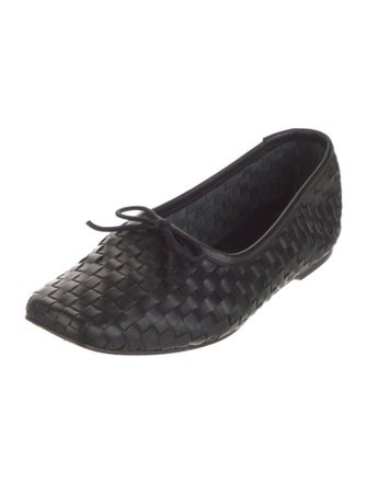 Freda Salvador Intrecciato Weave Leather Ballet Flats