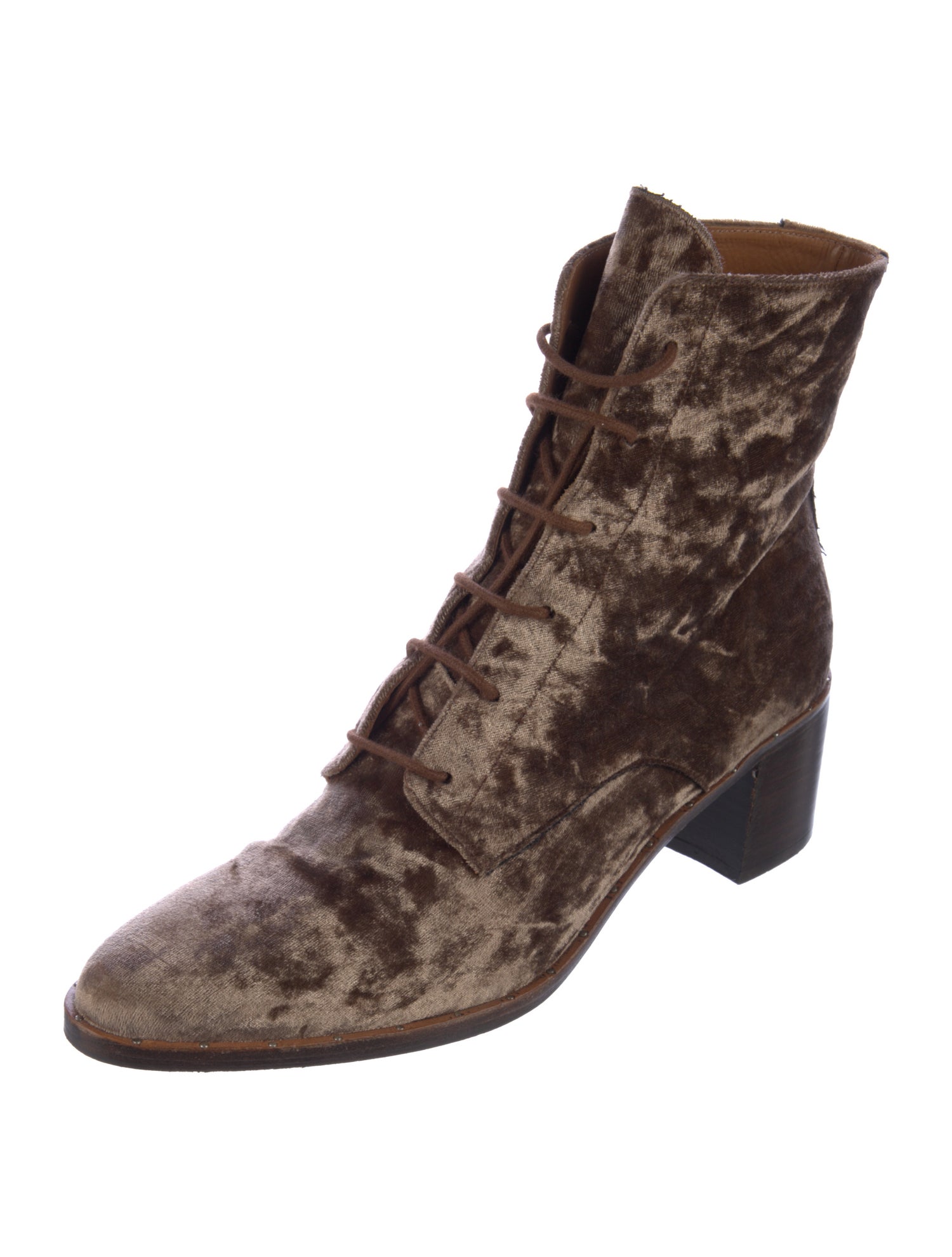 Freda Salvador Velvet Combat Boots