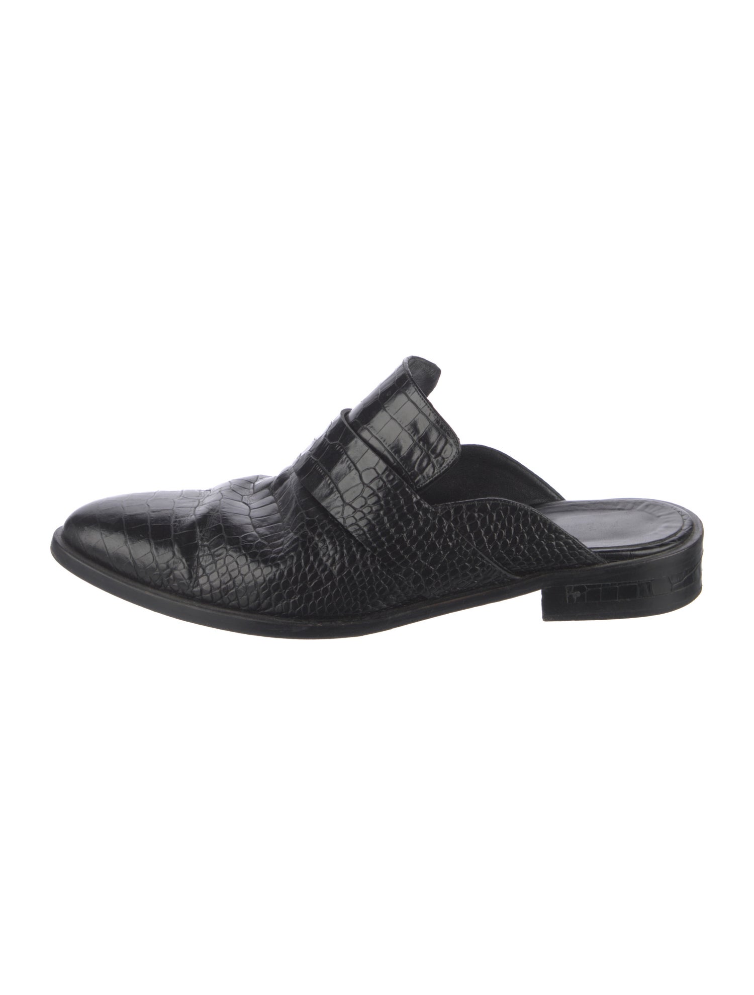 Freda Salvador Embossed Leather Animal Print Mules