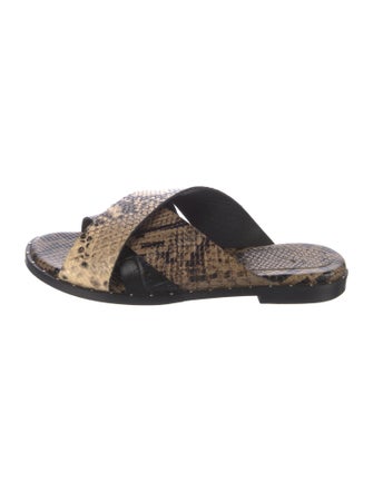 Freda Salvador Leather Animal Print Slides