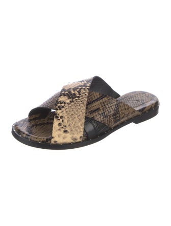 Freda Salvador Leather Animal Print Slides