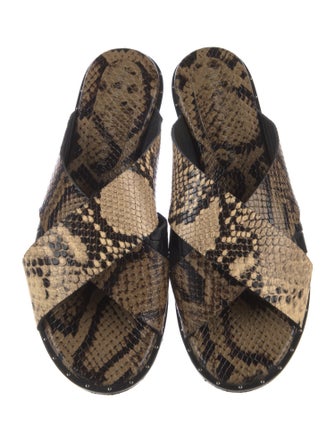 Freda Salvador Leather Animal Print Slides
