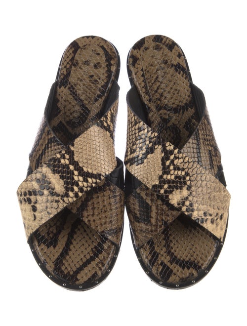 Freda Salvador Leather Animal Print Slides