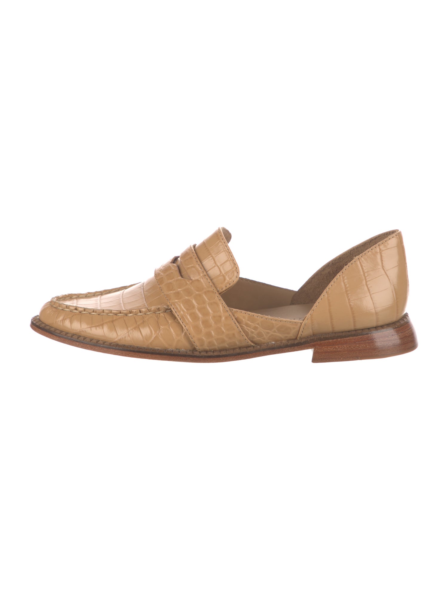 Freda Salvador Embossed Leather D'Orsay Flats