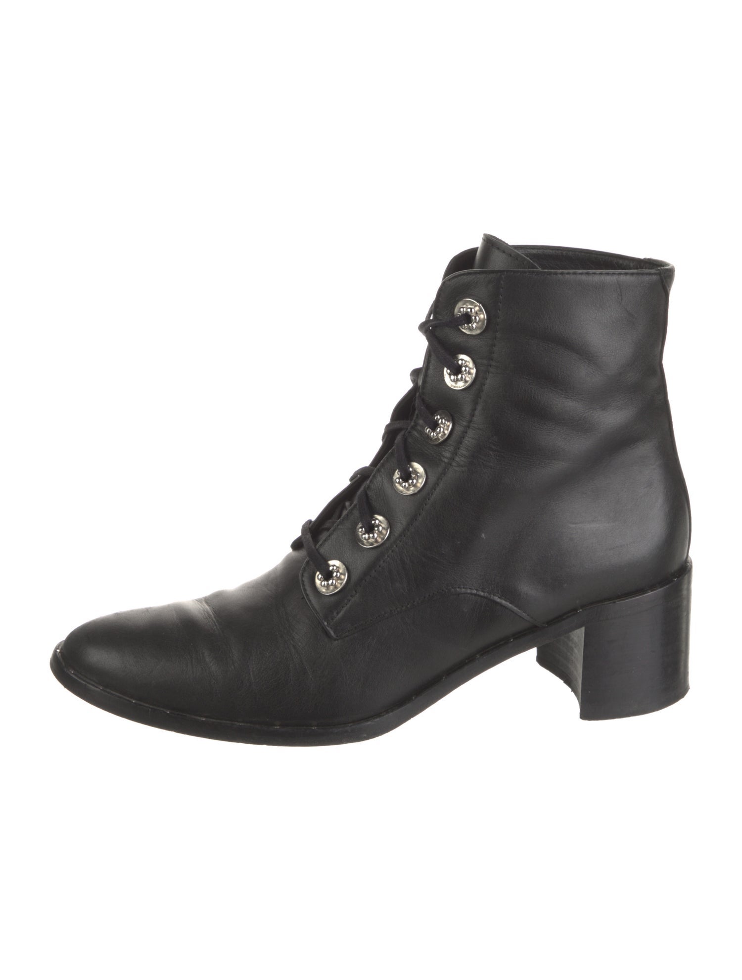 Freda Salvador Leather Studded Accents Combat Boots