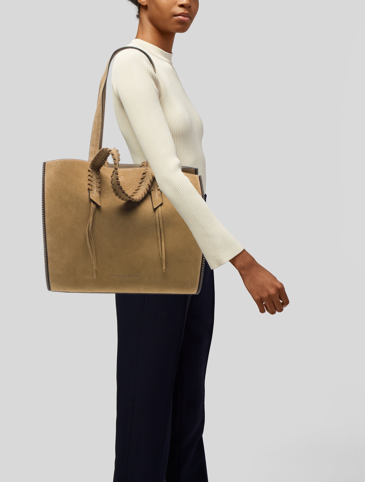 Freda Salvador Suede Shoulder Bag