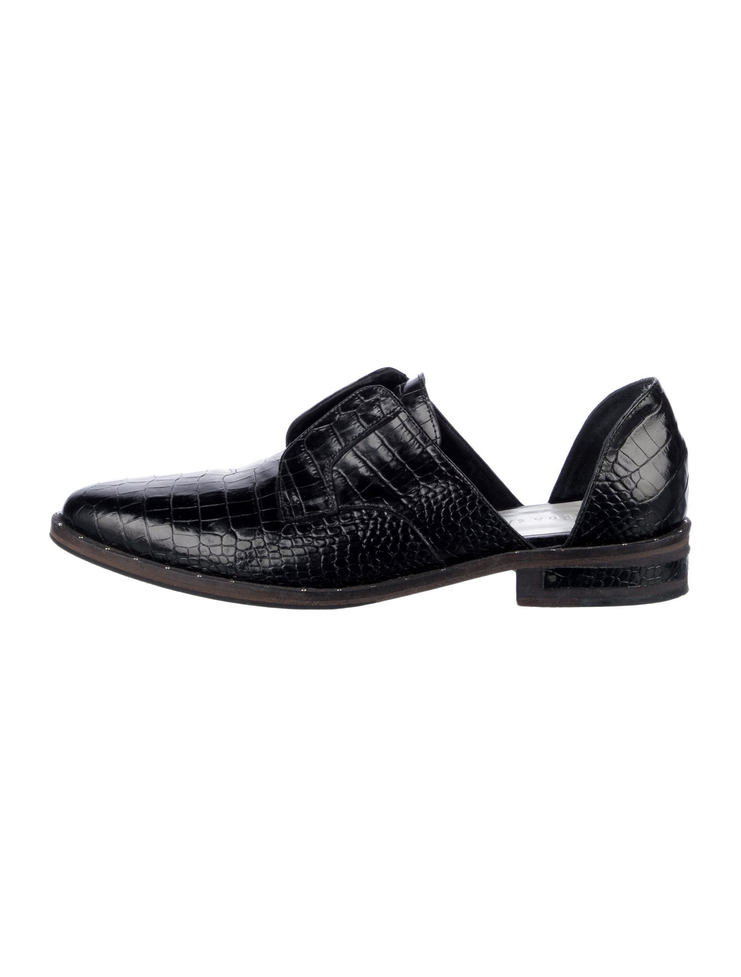 Freda Salvador Embossed Leather D'Orsay Flats