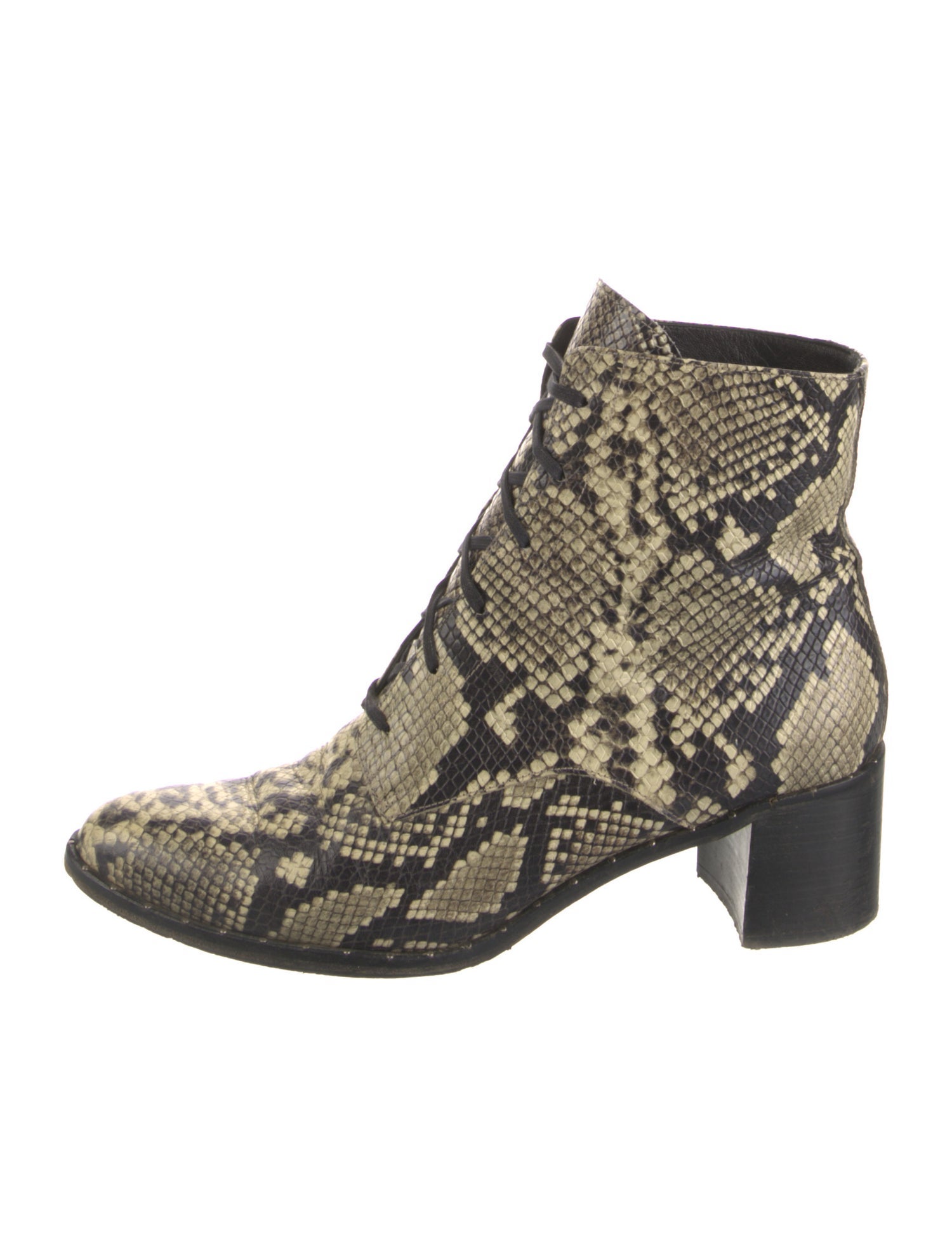 Freda Salvador Leather Animal Print Combat Boots