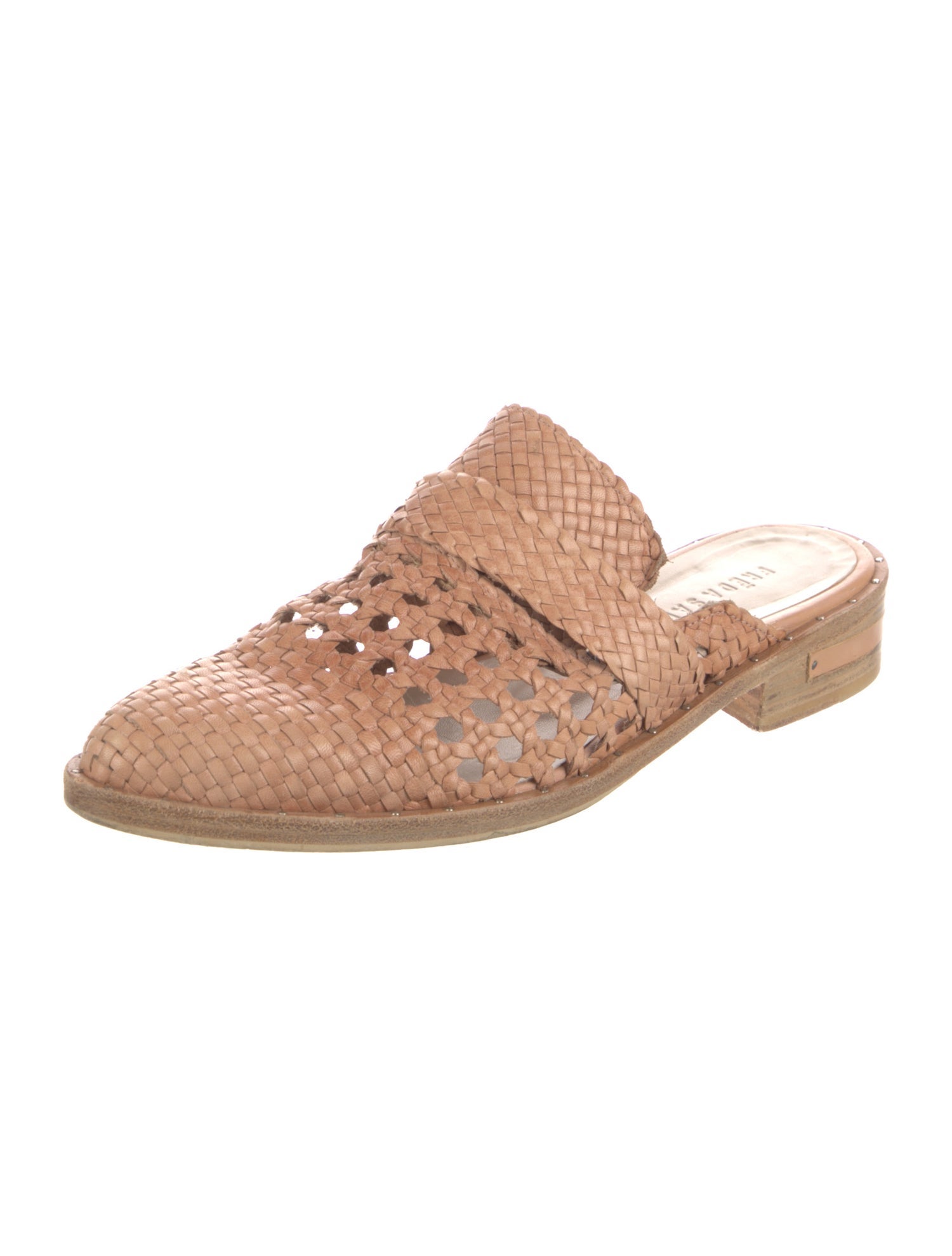 Freda Salvador Leather Braided Accents Mules