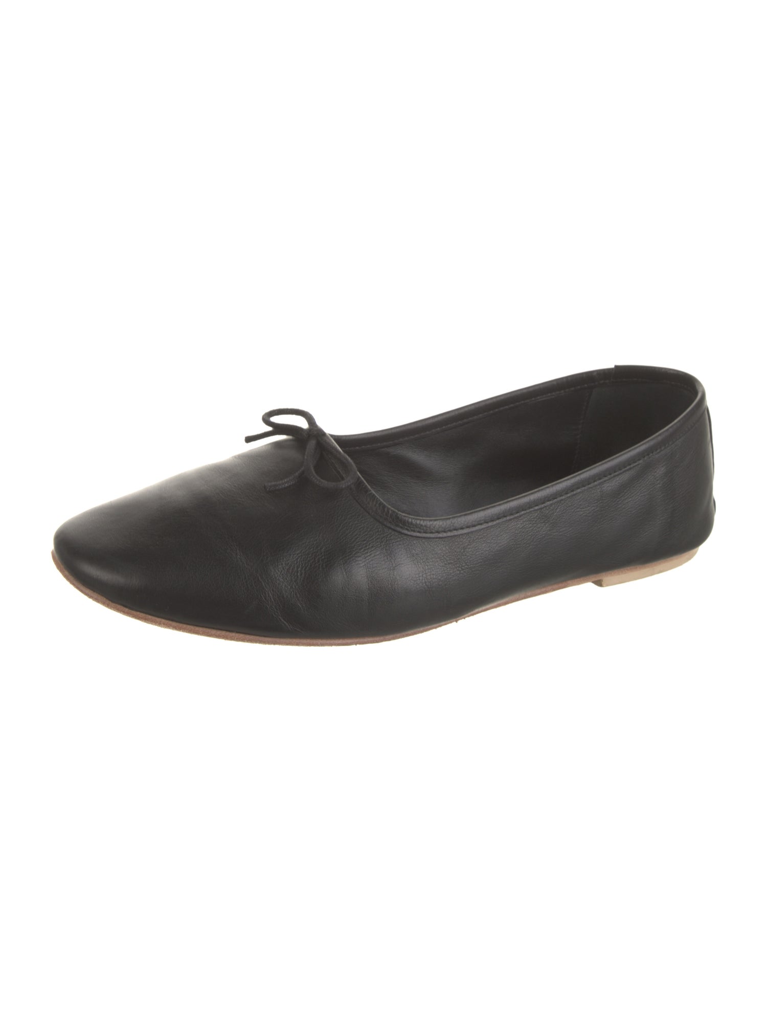 Freda Salvador Leather Bow Accents Ballet Flats