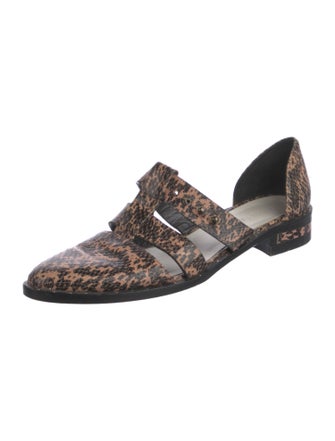 Freda Salvador Leather Animal Print D'Orsay Flats
