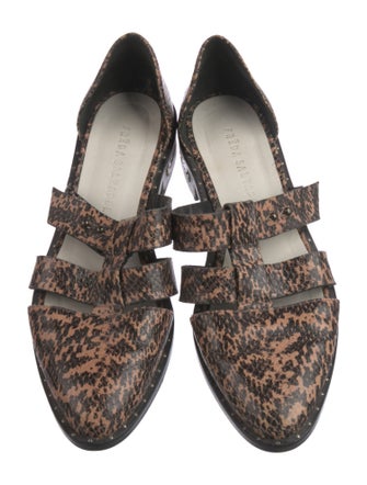 Freda Salvador Leather Animal Print D'Orsay Flats