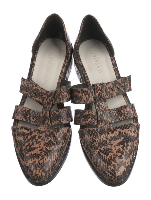 Freda Salvador Leather Animal Print D'Orsay Flats