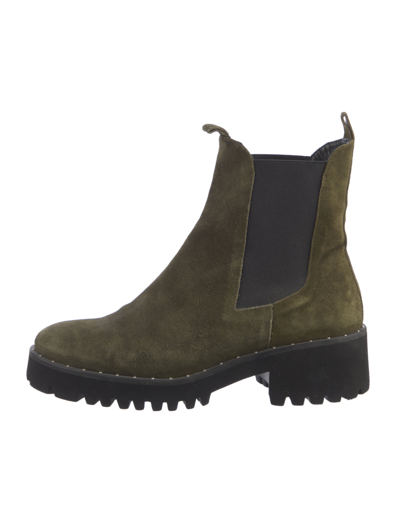 Freda Salvador Suede Studded Accents Chelsea Boots