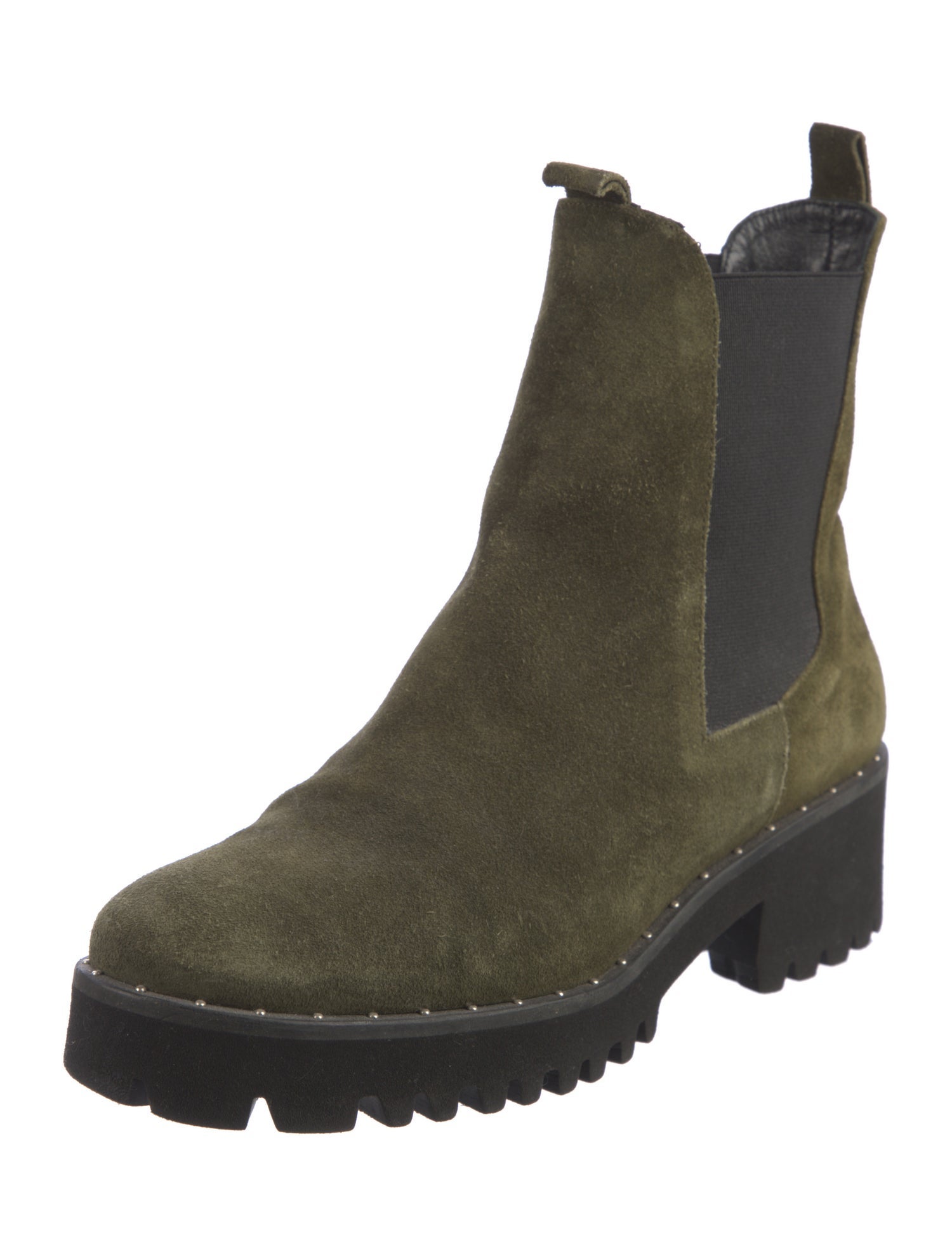 Freda Salvador Suede Studded Accents Chelsea Boots