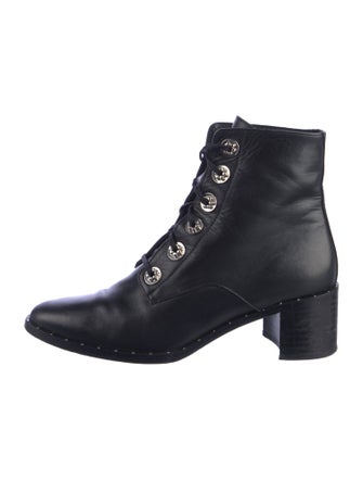 Freda Salvador Leather Studded Accents Combat Boots