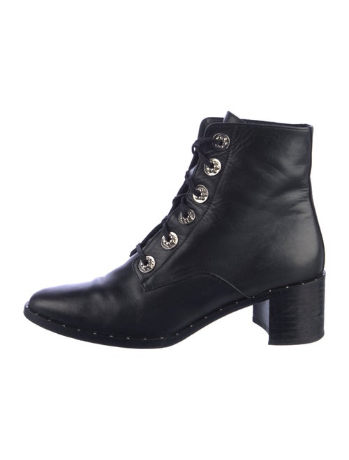 Freda Salvador Leather Studded Accents Combat Boots