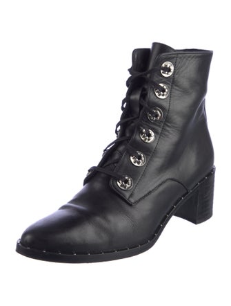 Freda Salvador Leather Studded Accents Combat Boots
