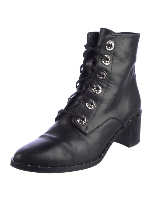 Freda Salvador Leather Studded Accents Combat Boots