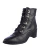 Freda Salvador Leather Studded Accents Combat Boots