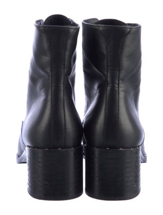Freda Salvador Leather Studded Accents Combat Boots