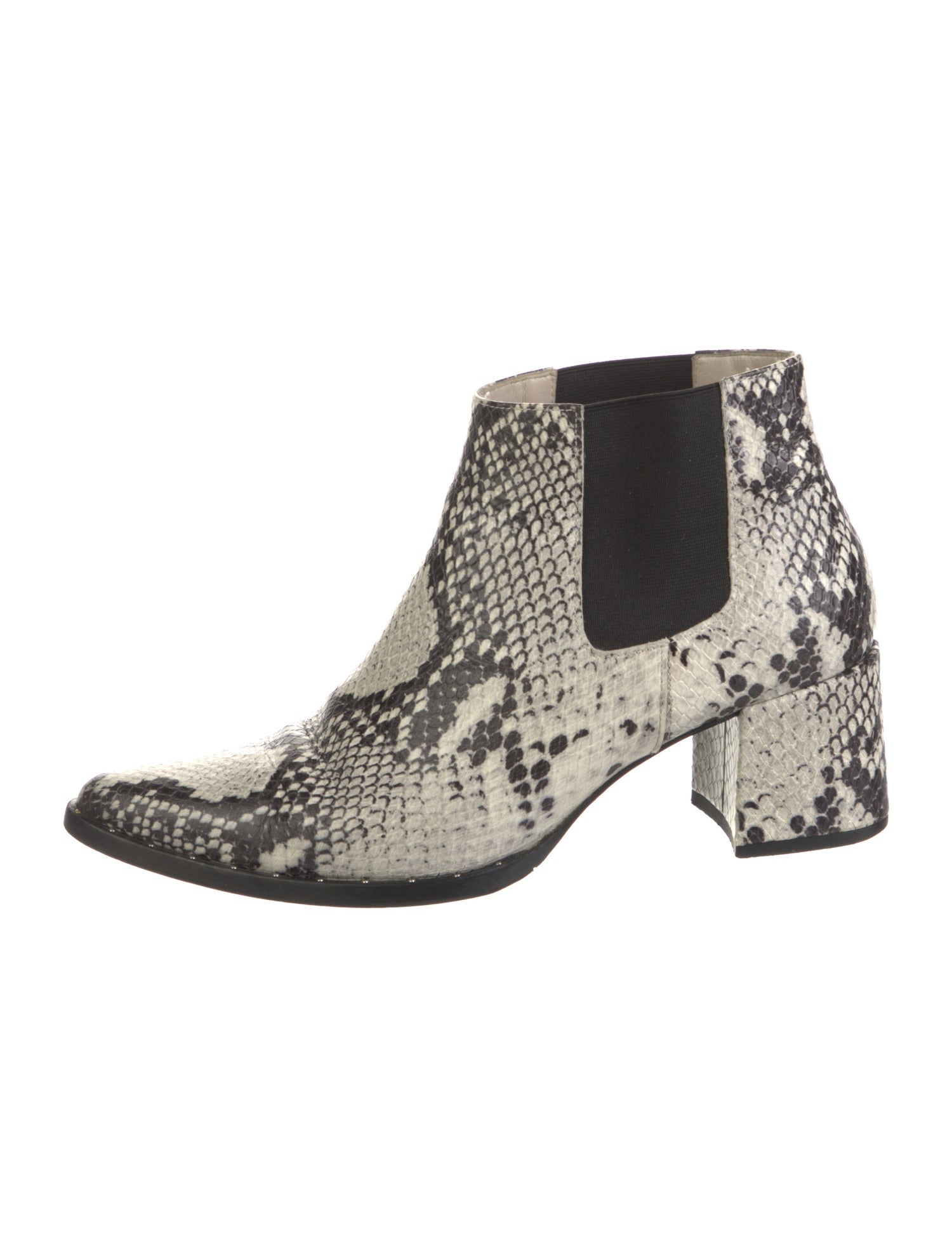 Freda Salvador Embossed Leather Animal Print Chelsea Boots
