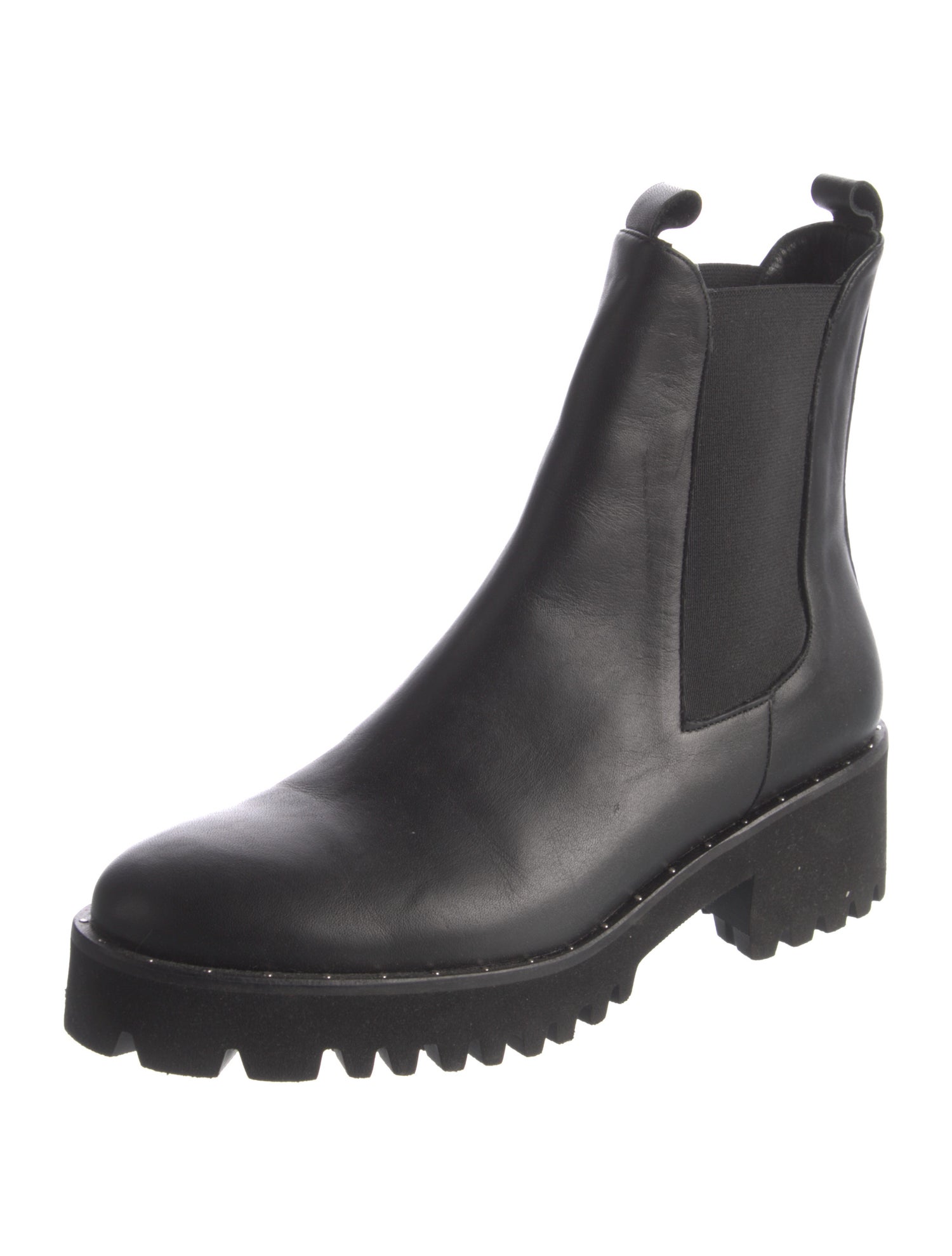 Freda Salvador Leather Studded Accents Chelsea Boots