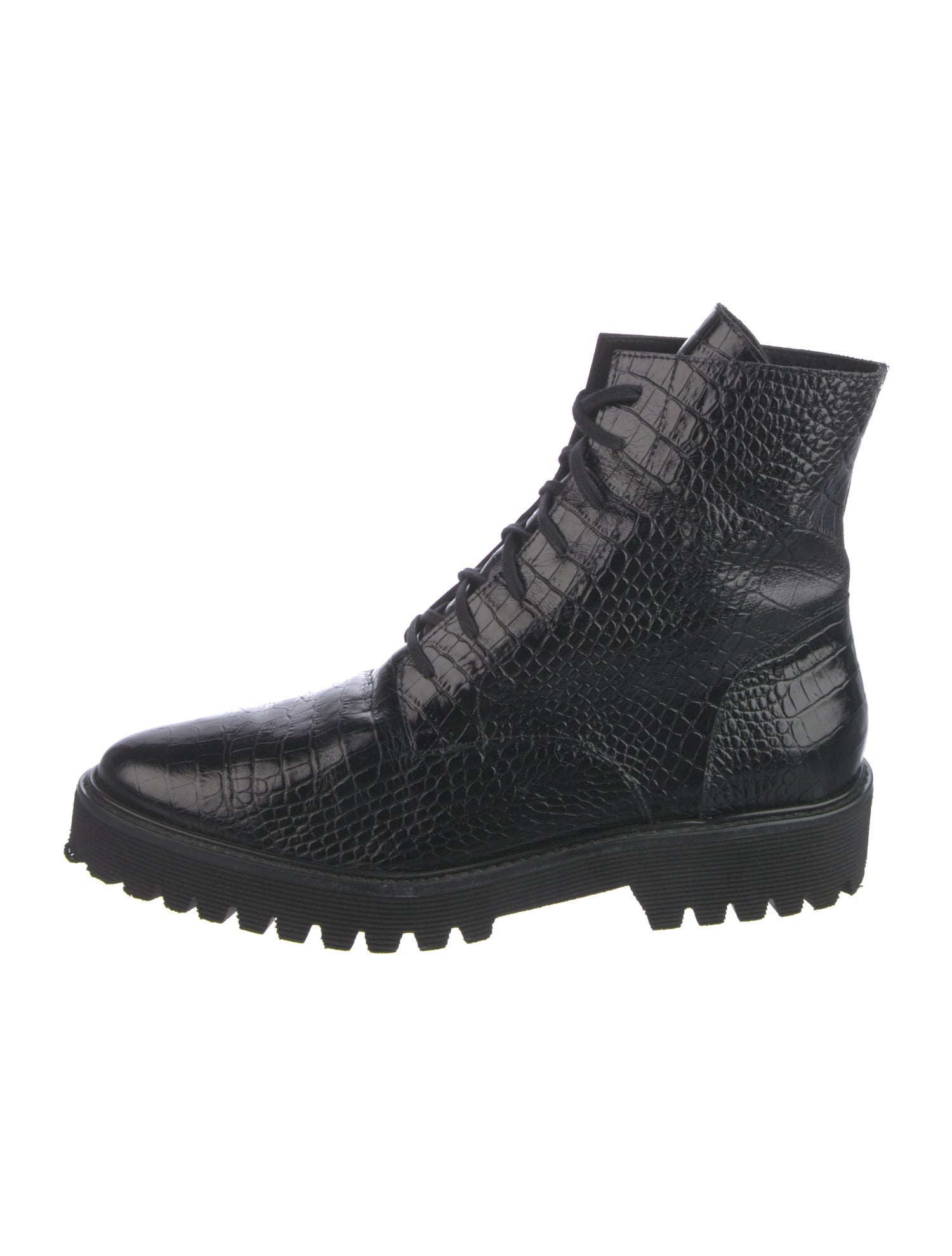 Freda Salvador Embossed Leather Combat Boots