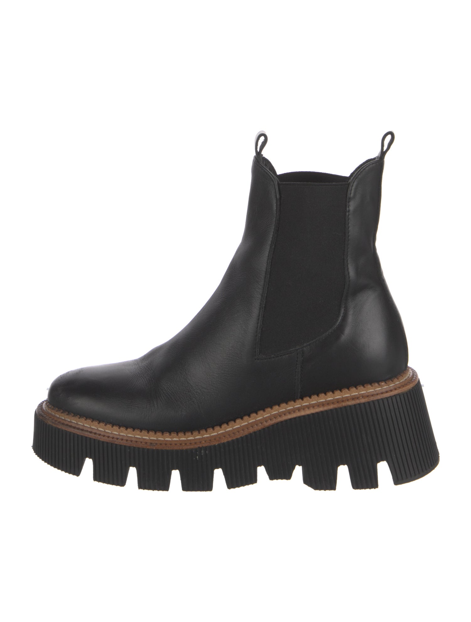 Freda Salvador Leather Striped Chelsea Boots