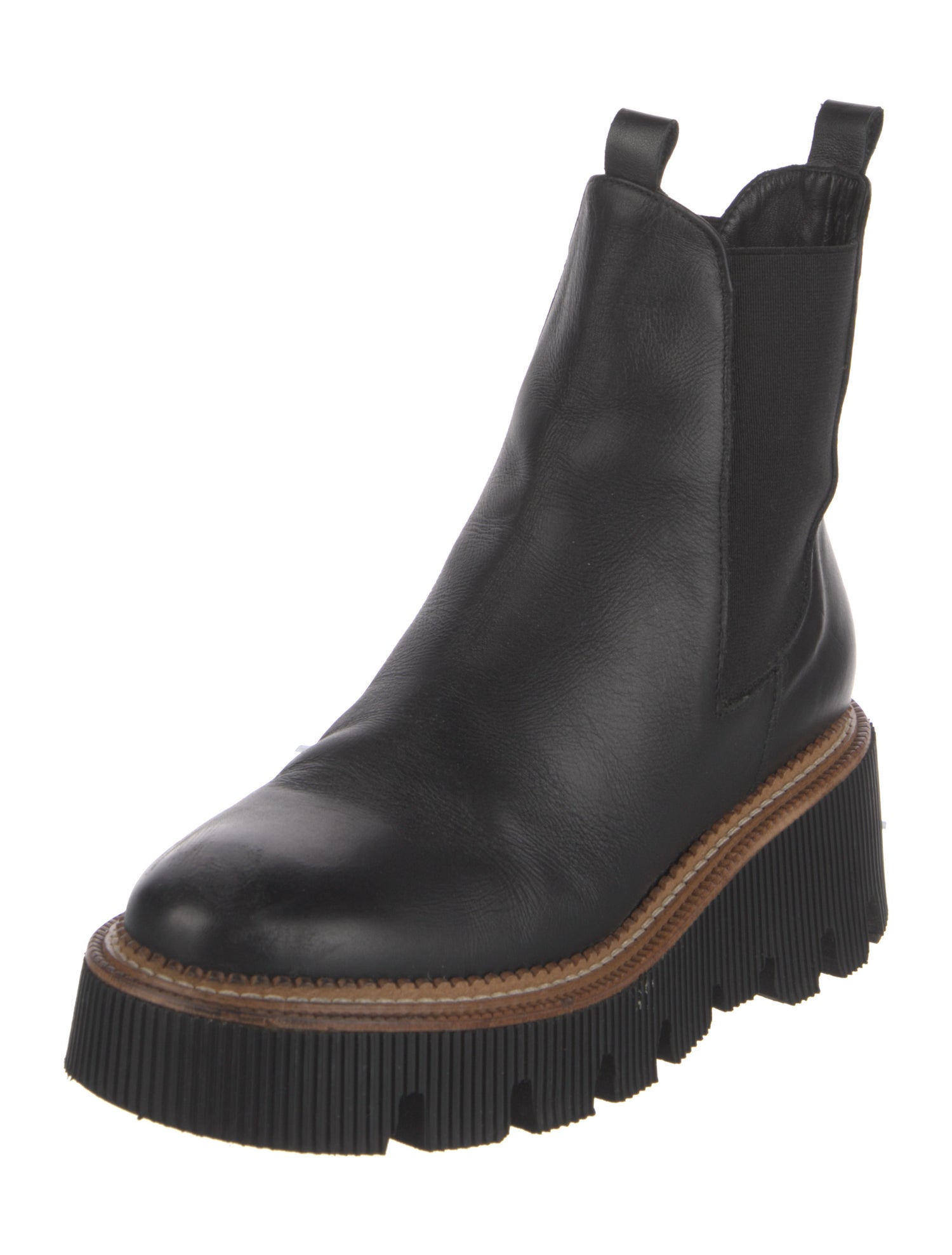 Freda Salvador Leather Striped Chelsea Boots